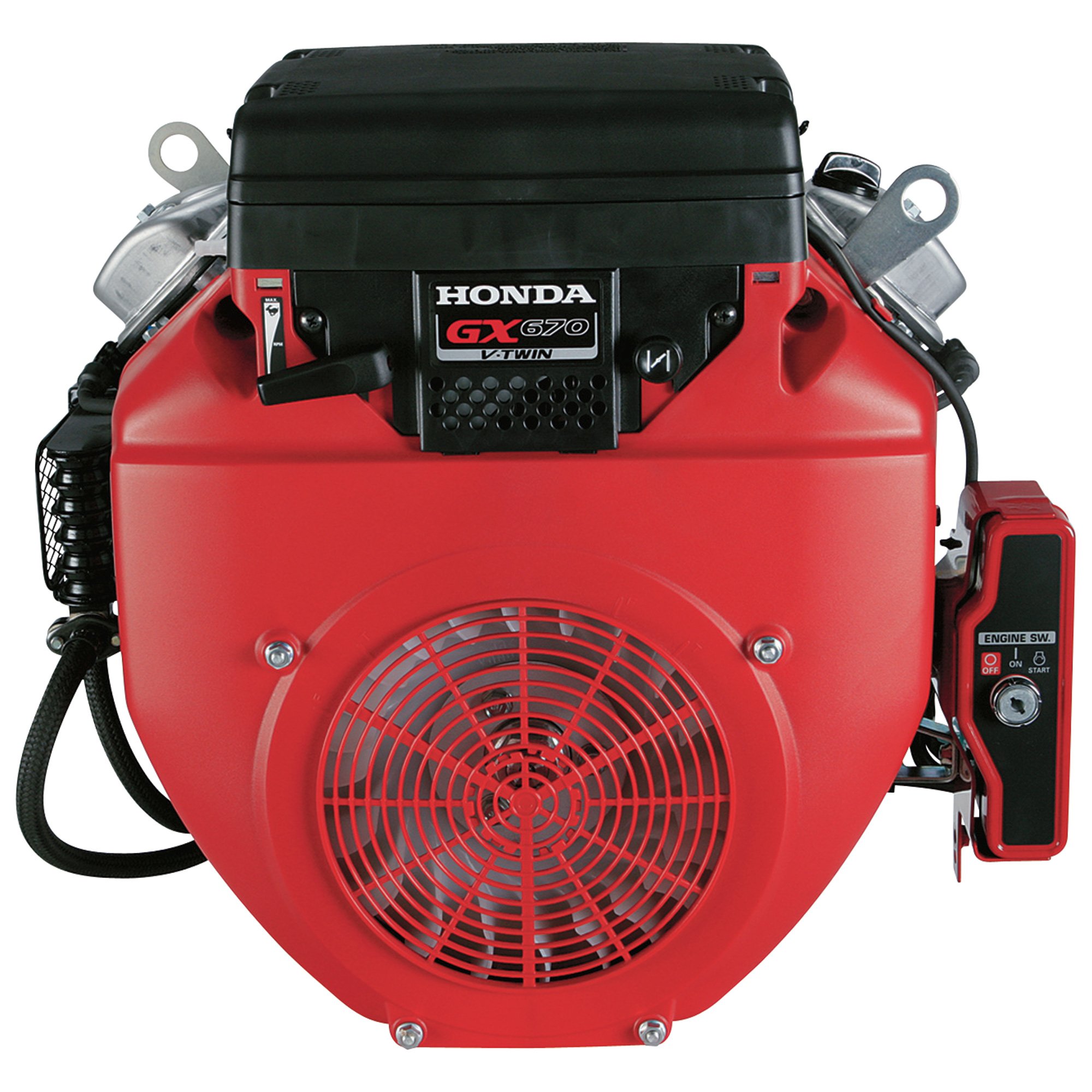 Honda V-Twin Horizontal OHV Engine with Electric Start — 670cc, GX Series, 1 1/8in. x 3.54in. Shaft, Model# GX670RTAF